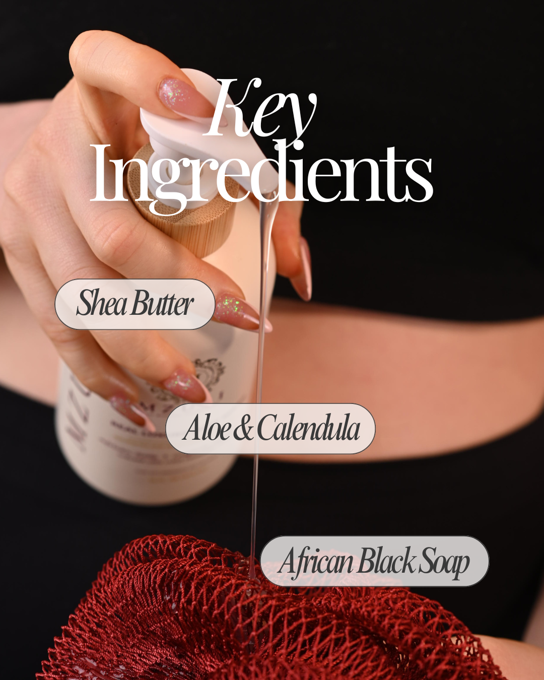 Body Wash - African Black Soap | Organic Coconut Oil | Wild Coronado Cherry