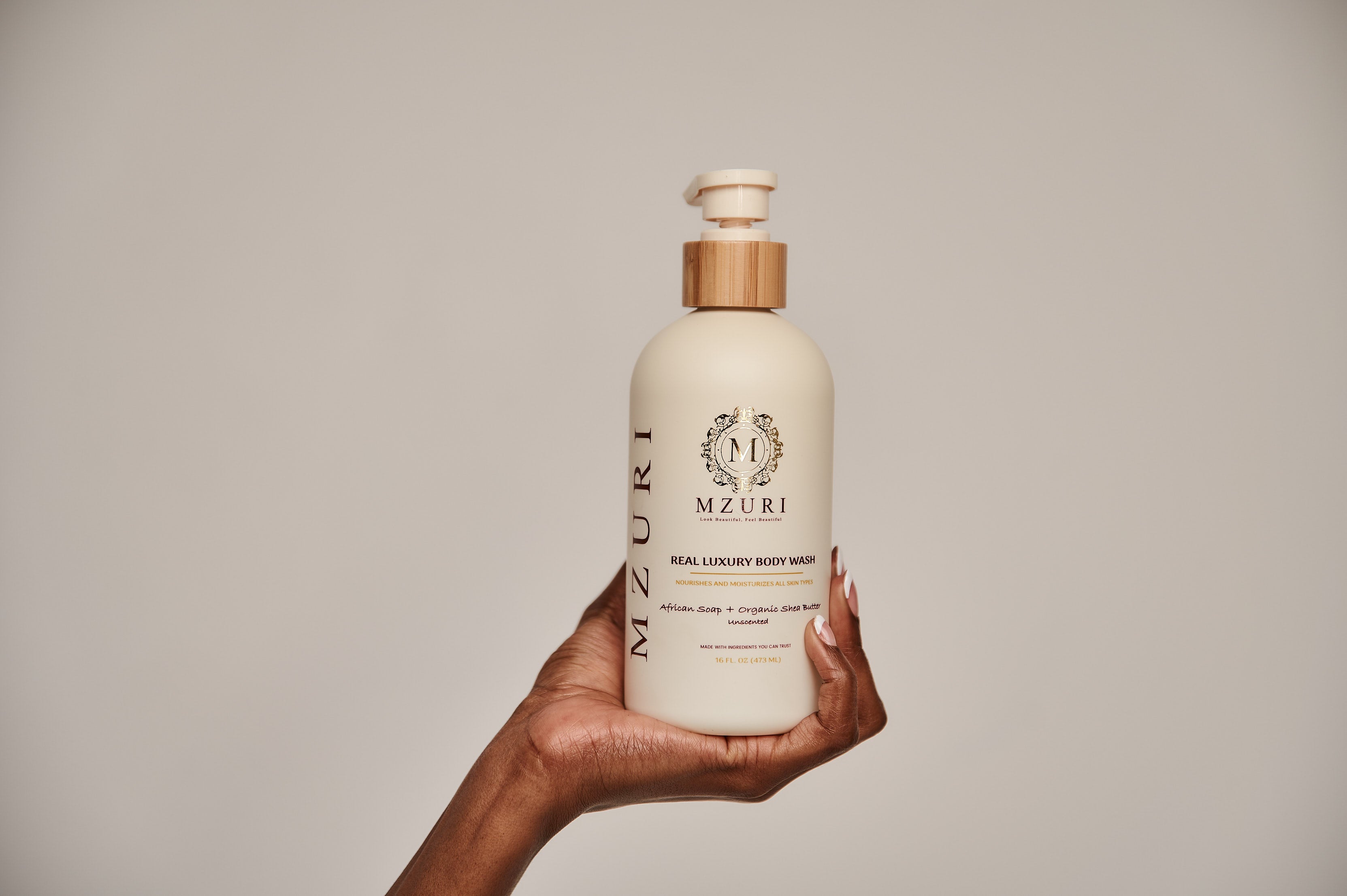 Mzuri Unscented Body Wash bottle front