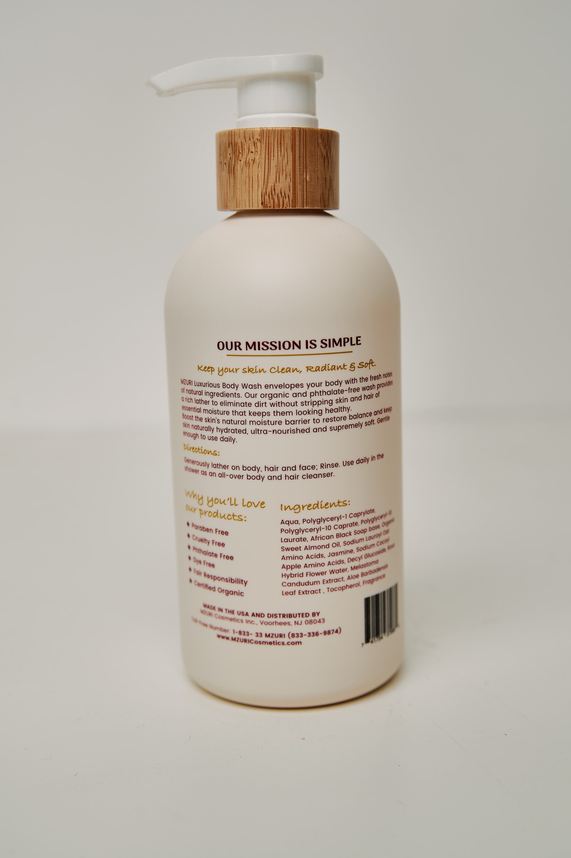 Body Wash - African Black Soap | Organic Sweet Almond | Jasmine